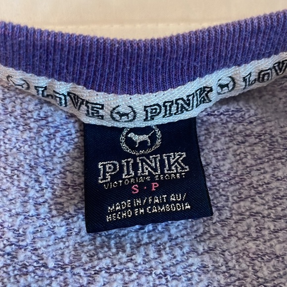 VS PINK Pullover Sweatshirt in Purple with Silver & Pink Detailing - Size S - Picture 4 of 5